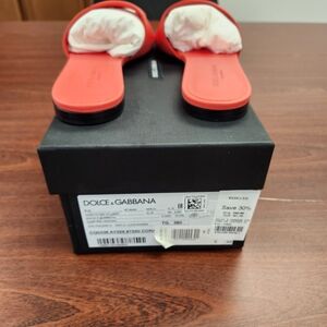 Dolce & Gabbana Red Slide Sandals